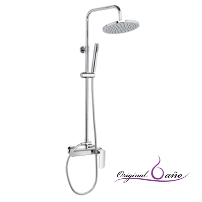 Grifo baño y ducha columna DIVIRA monomando con telefono y rociador cromo.  - Zomwy